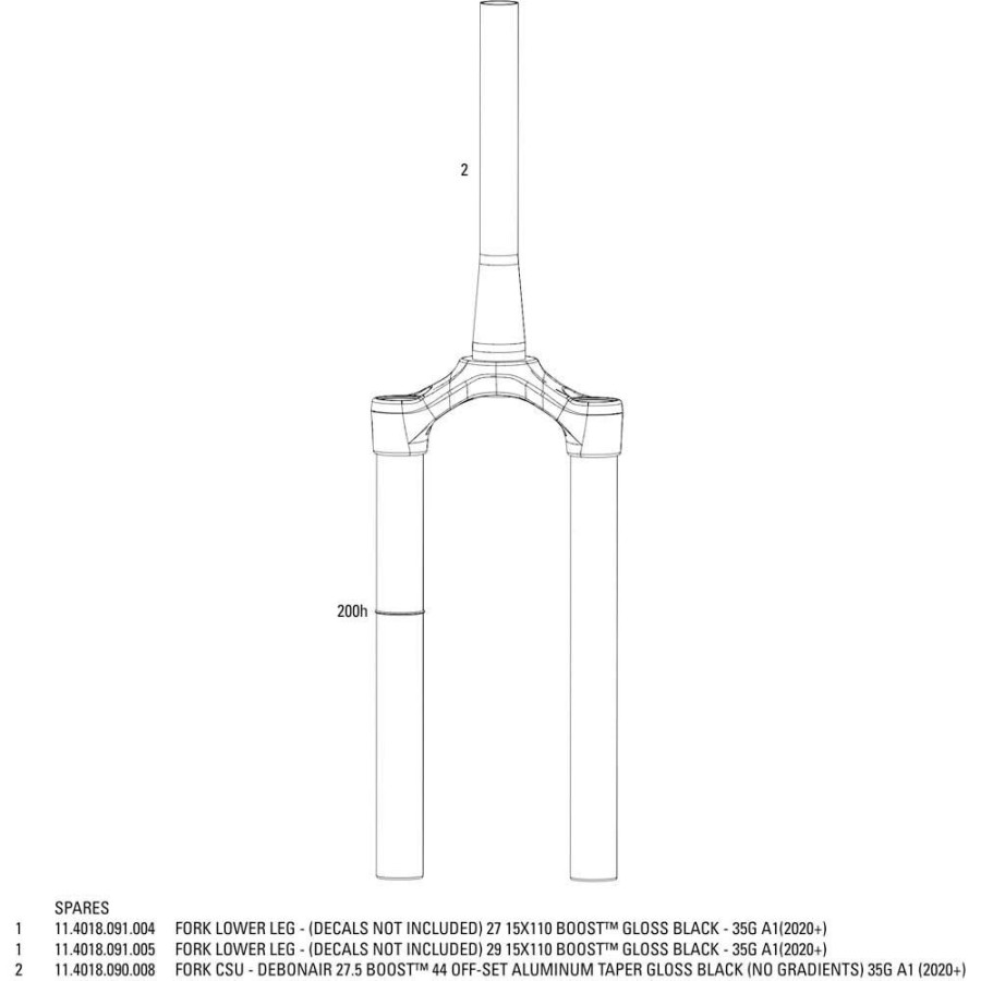 Components Rockshox | Rockshox Csu For 35 29B 51 Glb, 11.4018.090.009 2022