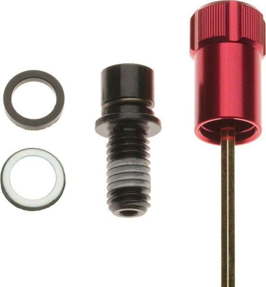 Components Rockshox | Rockshox Rebound Adjuster Knob/Bolt Kit, Aluminum Red, Short 2022